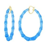 3" Blue Bamboo Hoops