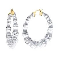 2" Clear Bamboo Earrings