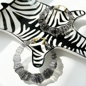 Bamboo Earrings in Blackberry