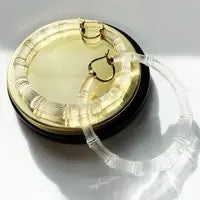 3" Clear Bamboo Earrings