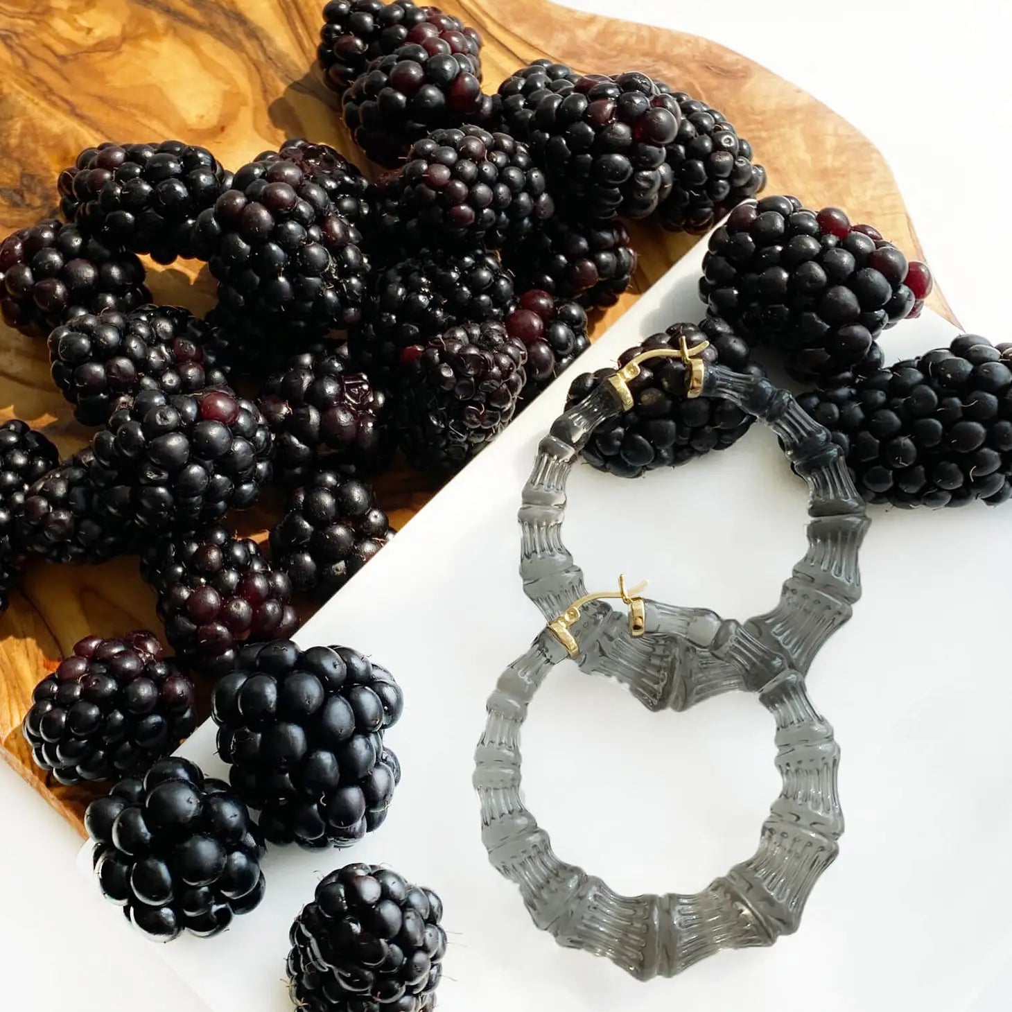 Bamboo Earrings in Blackberry
