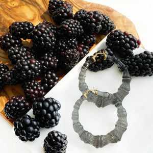 Bamboo Earrings in Blackberry