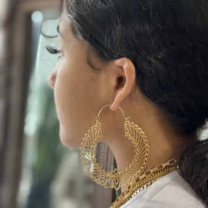 Heera Brass Hoops