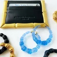 2" Blue Bamboo Hoops