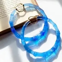 3" Blue Bamboo Hoops