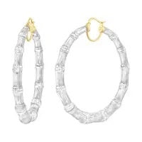3" Clear Bamboo Earrings