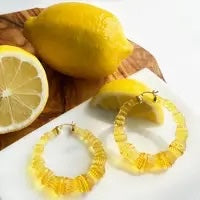 2" Sunshine Yellow Bamboo Hoops