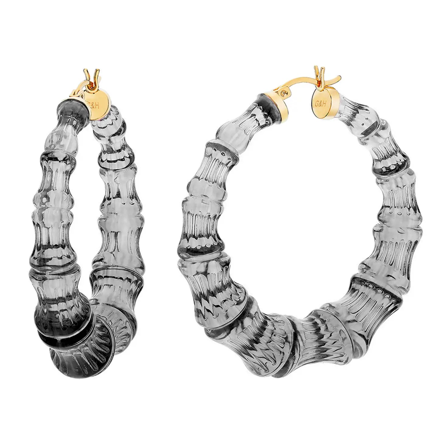 Bamboo Earrings in Blackberry